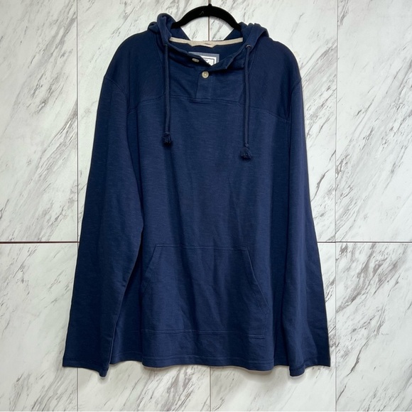 NEW Jos. A. Bank 1905 Tailored Fit Cotton Navy Knit Slub Long Sleeve Hoodie SZ L - Picture 2 of 4